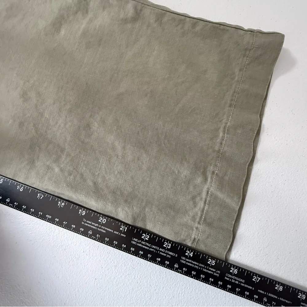 EVEREVE Joelle Wide Leg Pant Size 27 Linen/Lyocell Light Olive - Picture 14 of 16